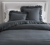 Open Box: Belgian Flax Linen Fringe Ruffle Duvet Cover