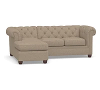 Chesterfield Roll Arm Chaise Sectional (89")