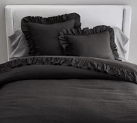 Open Box: Belgian Flax Linen Fringe Ruffle Duvet Cover