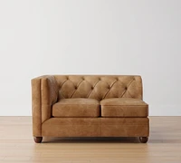 Build Your Own Chesterfield Square Arm Leather Sectional