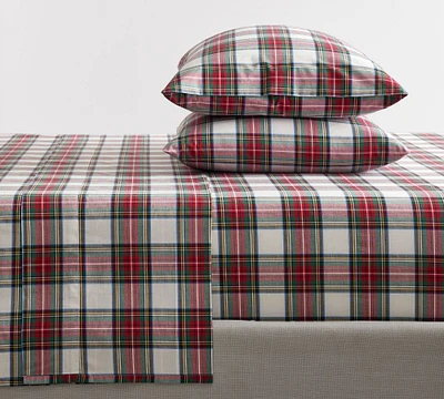 Stewart Plaid Organic Percale Sheet Set