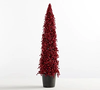 Faux Potted Berry Cluster Cone Trees