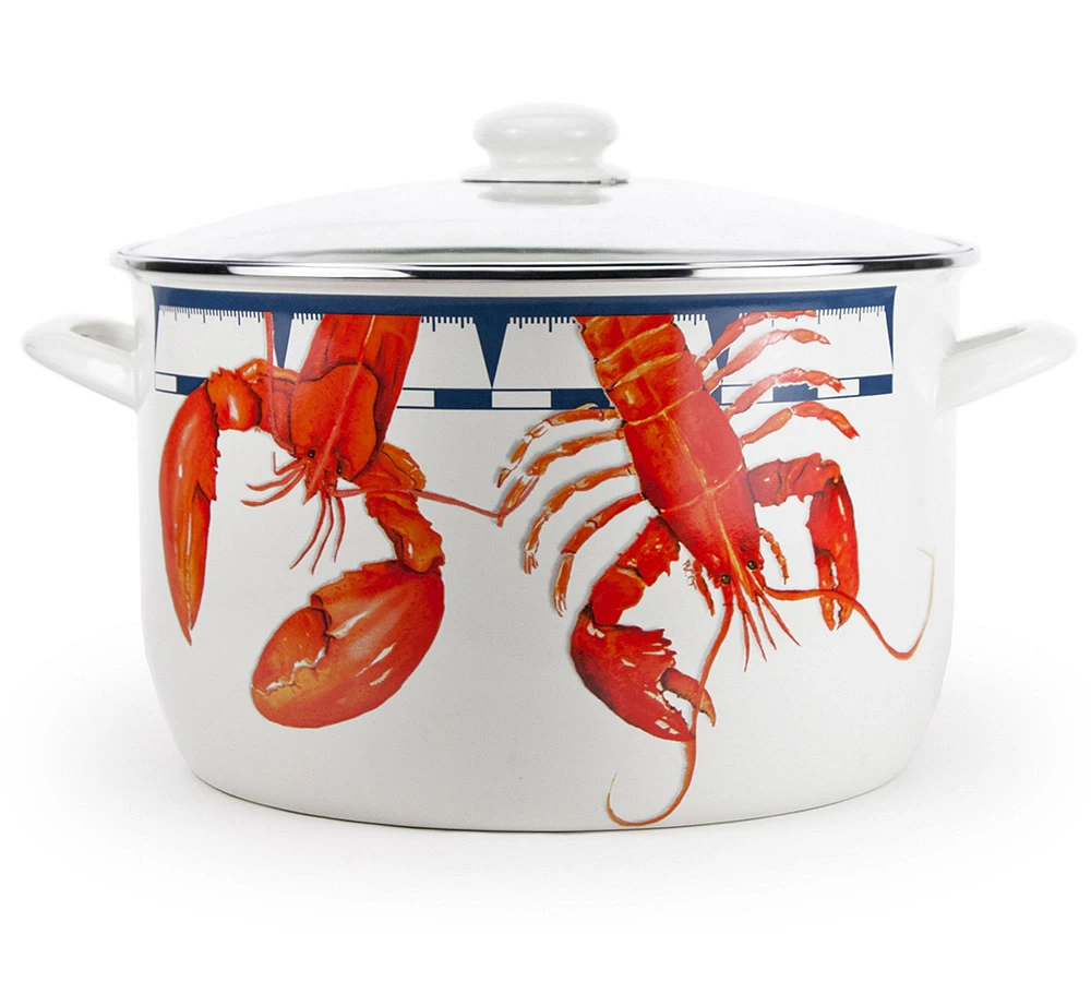 Golden Rabbit Sealife Enamel Stock Pot