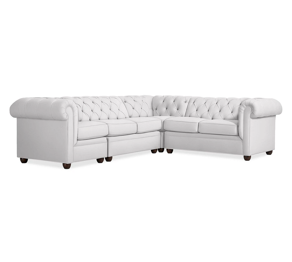 Chesterfield Roll Arm 4-Piece Sectional (122")