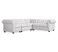 Chesterfield Roll Arm 4-Piece Sectional (122")