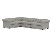 Chesterfield Roll Arm Reversible 4-Piece Grand Sectional (144")