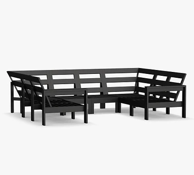 Malibu Metal 8-Piece U-Shaped Outdoor Sectional (115")