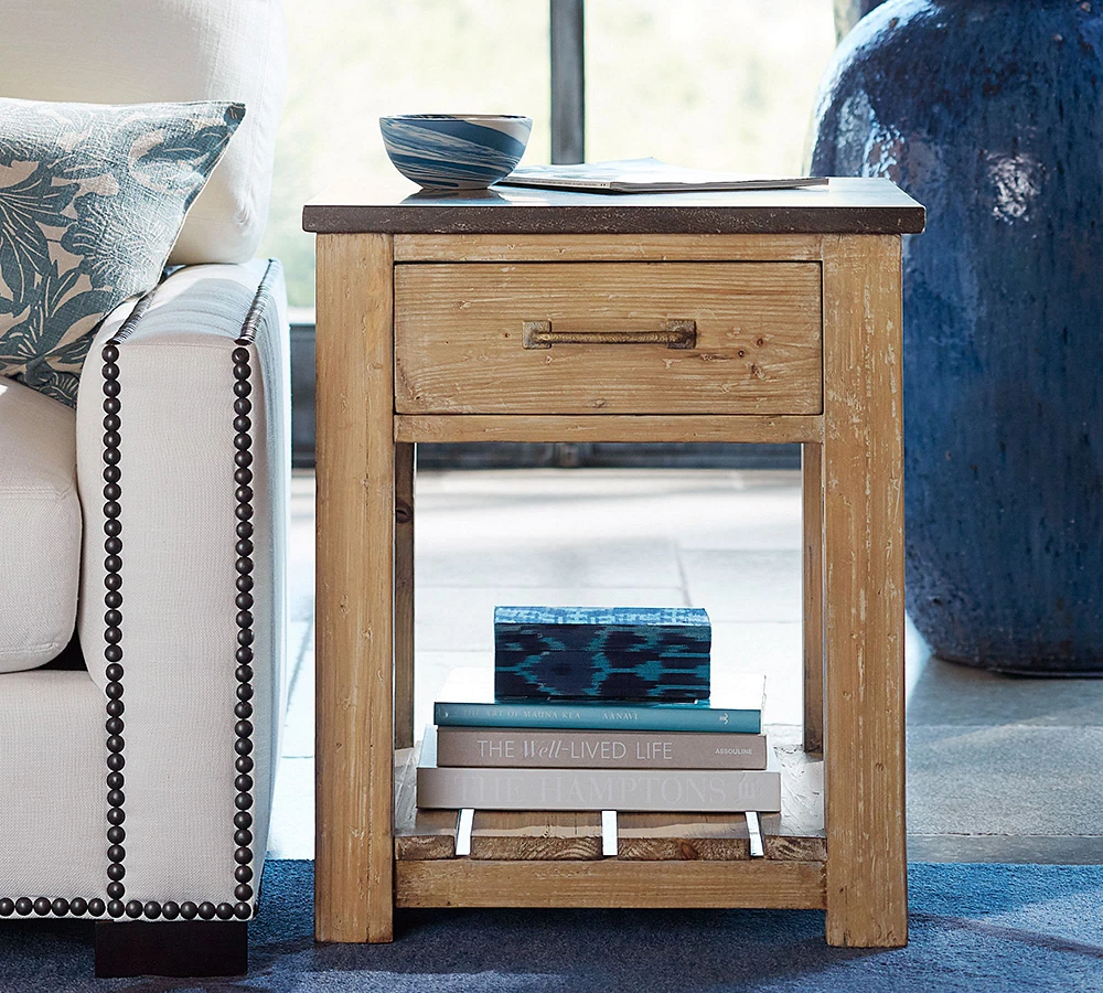 Parker Square Reclaimed Wood End Table (22")