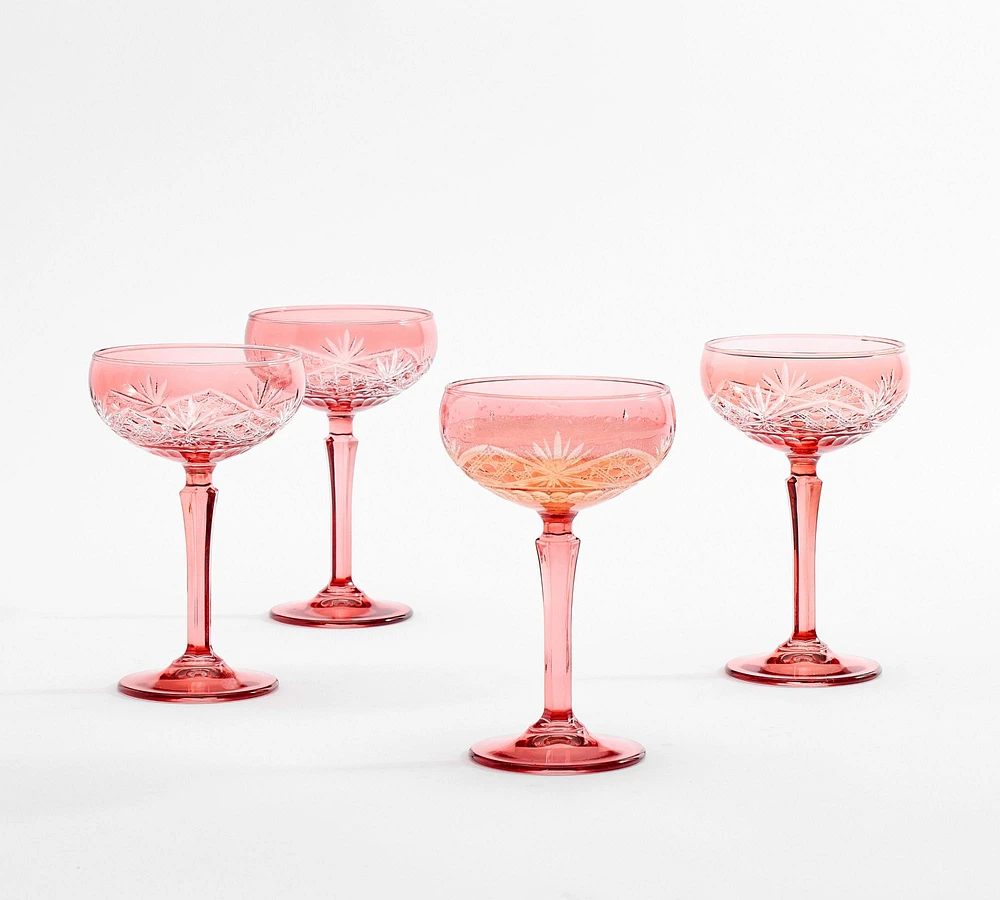 Antique Cut Coupe Glasses