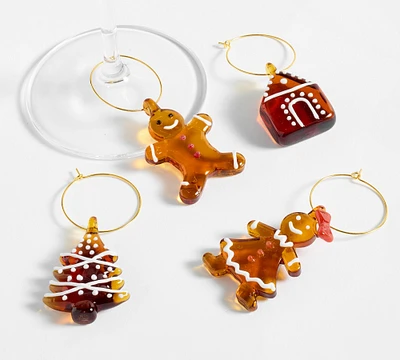 Gingerbread Icon Wine Charms - Mixed Set of 4