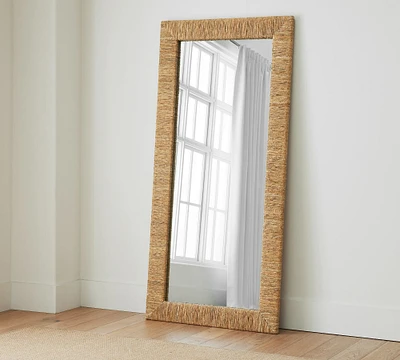 Malibu Handwoven Seagrass Floor Mirror