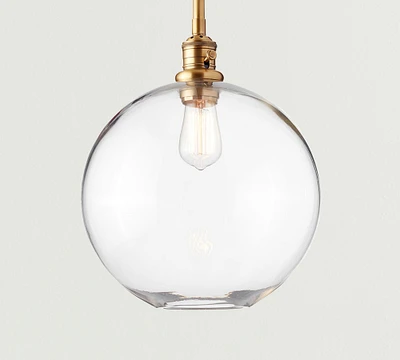 Glass Globe Pole Pendant (9"-13")