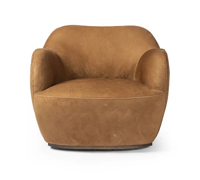 Ozark Leather Swivel Chair