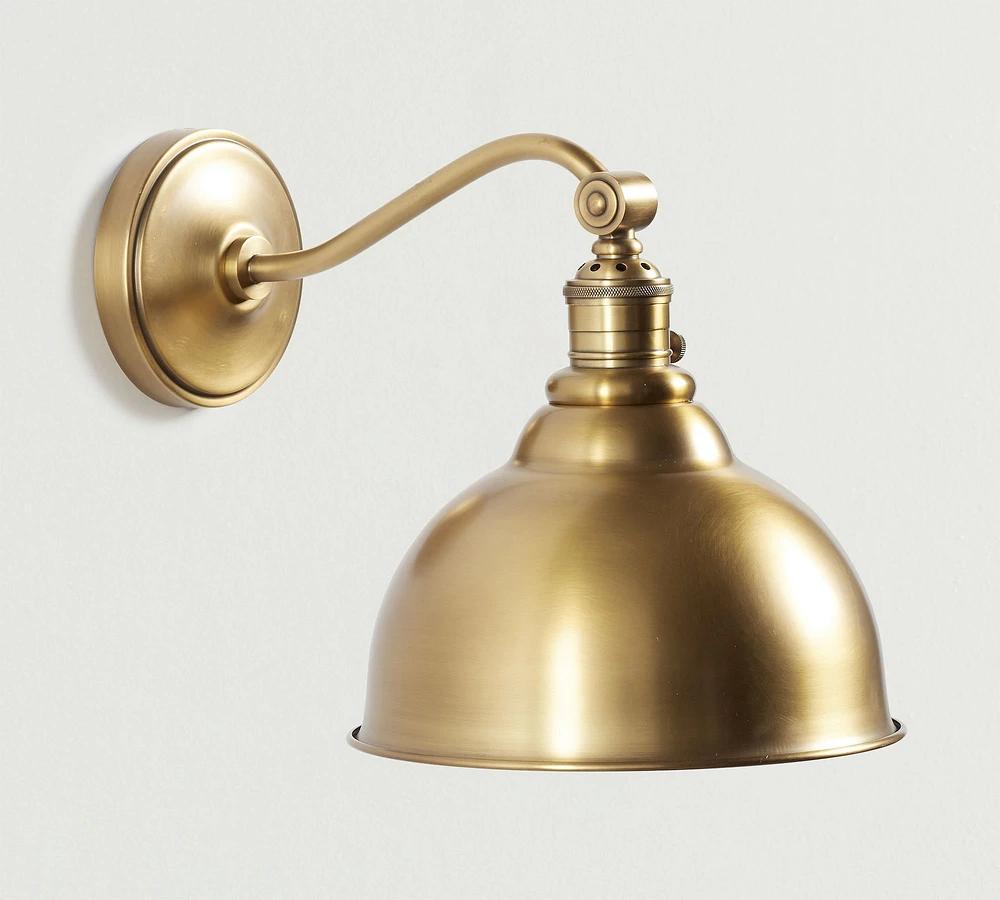 Metal Bell Curved Arm Sconce (10'')