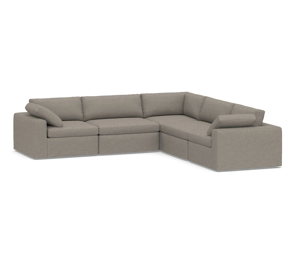 Dream Wide Arm Slipcovered Modular L-Shaped Sectional (120")