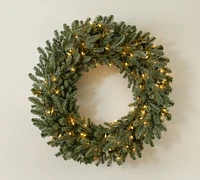 Open Box: Lit Faux Grand Fir Wreath & Garland With Clear Lights