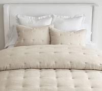 European Flax Linen Tufted Waffle Comforter & Shams