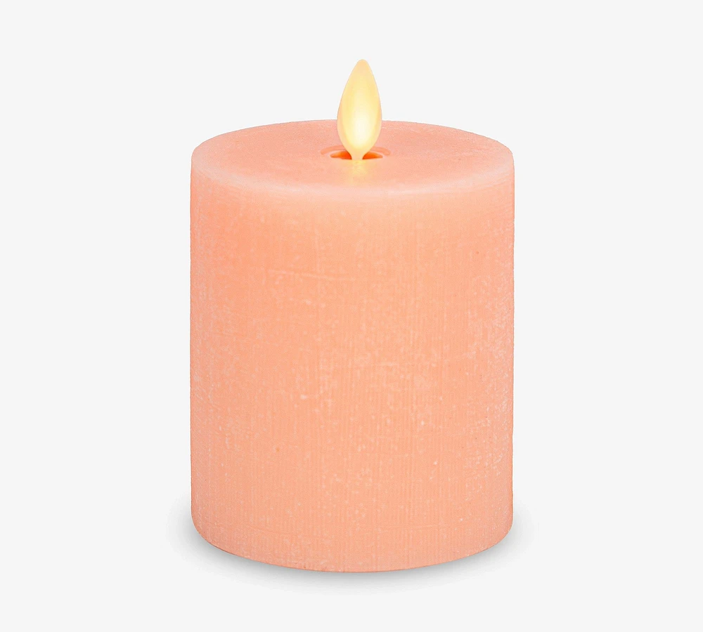 Premium Flameless Basketweave Texture Pillar Candle