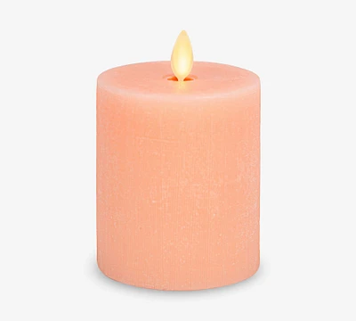 Premium Flameless Basketweave Texture Pillar Candle