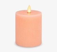 Premium Flameless Basketweave Texture Pillar Candle