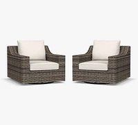 Torrey Wicker Slope Arm Swivel Outdoor Lounge Chair