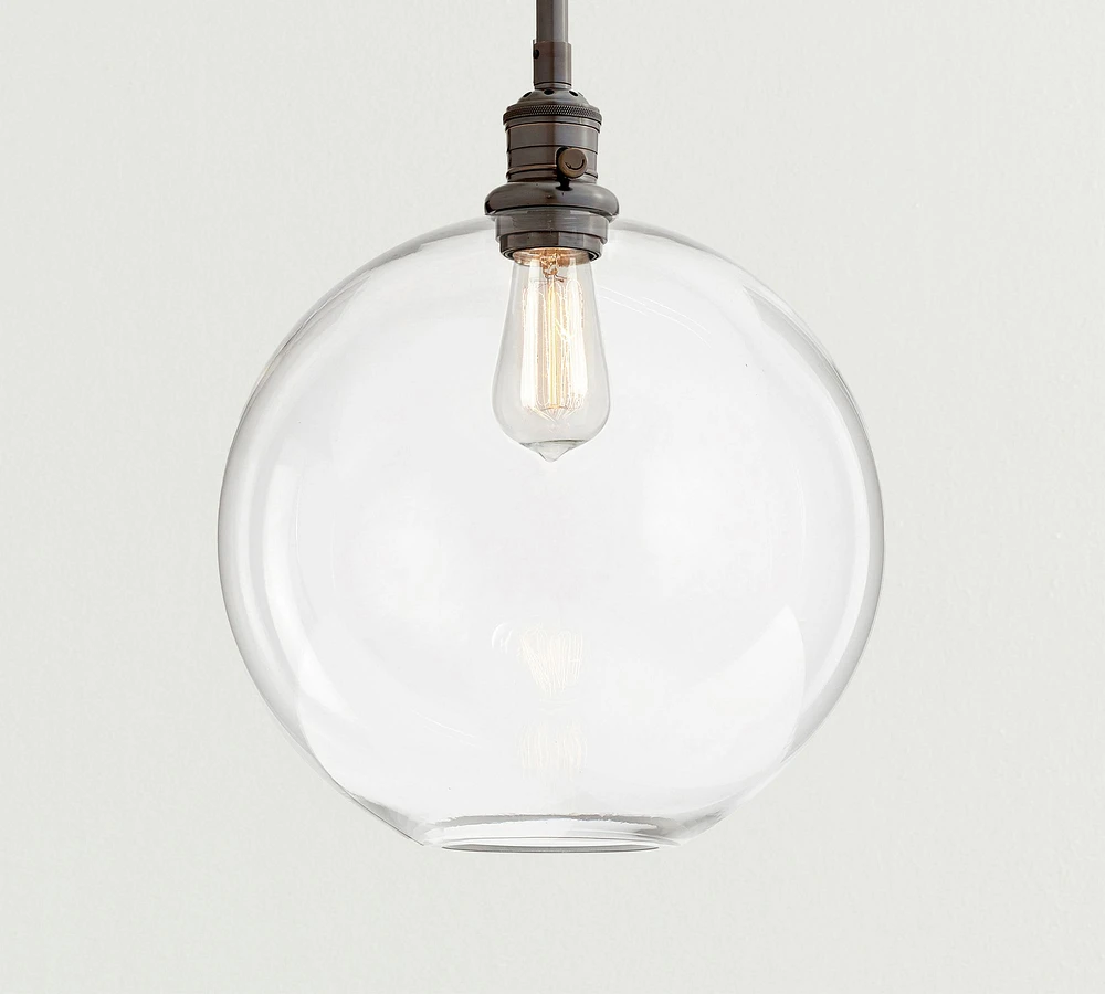 Glass Globe Pole Pendant (9"-13")