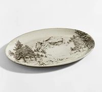 Rustic Forest Stoneware Serving Platter