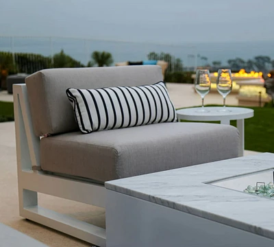 Canva Metal Outdoor Armless Lounge Chair