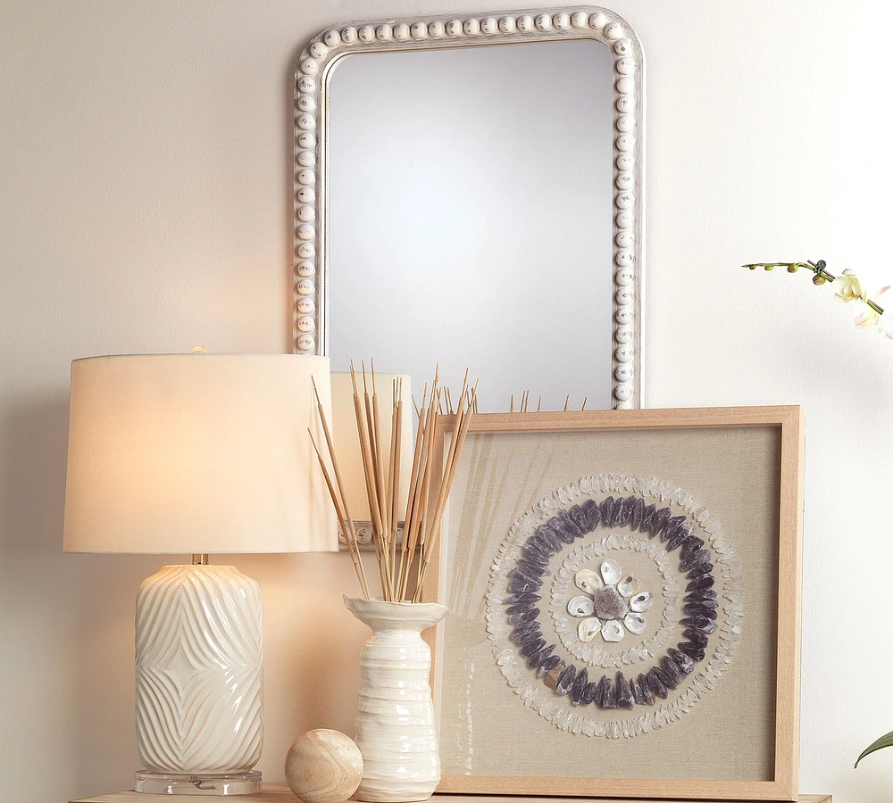 Audrey Beaded Rectangle Wall Mirror, 26" x 38"