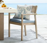 Open Box: Indio Coastal Mahogany & Rope Stackable Outdoor Dining Armchair