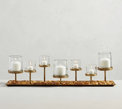 Draper Brass Pillar Candleholder Centerpiece