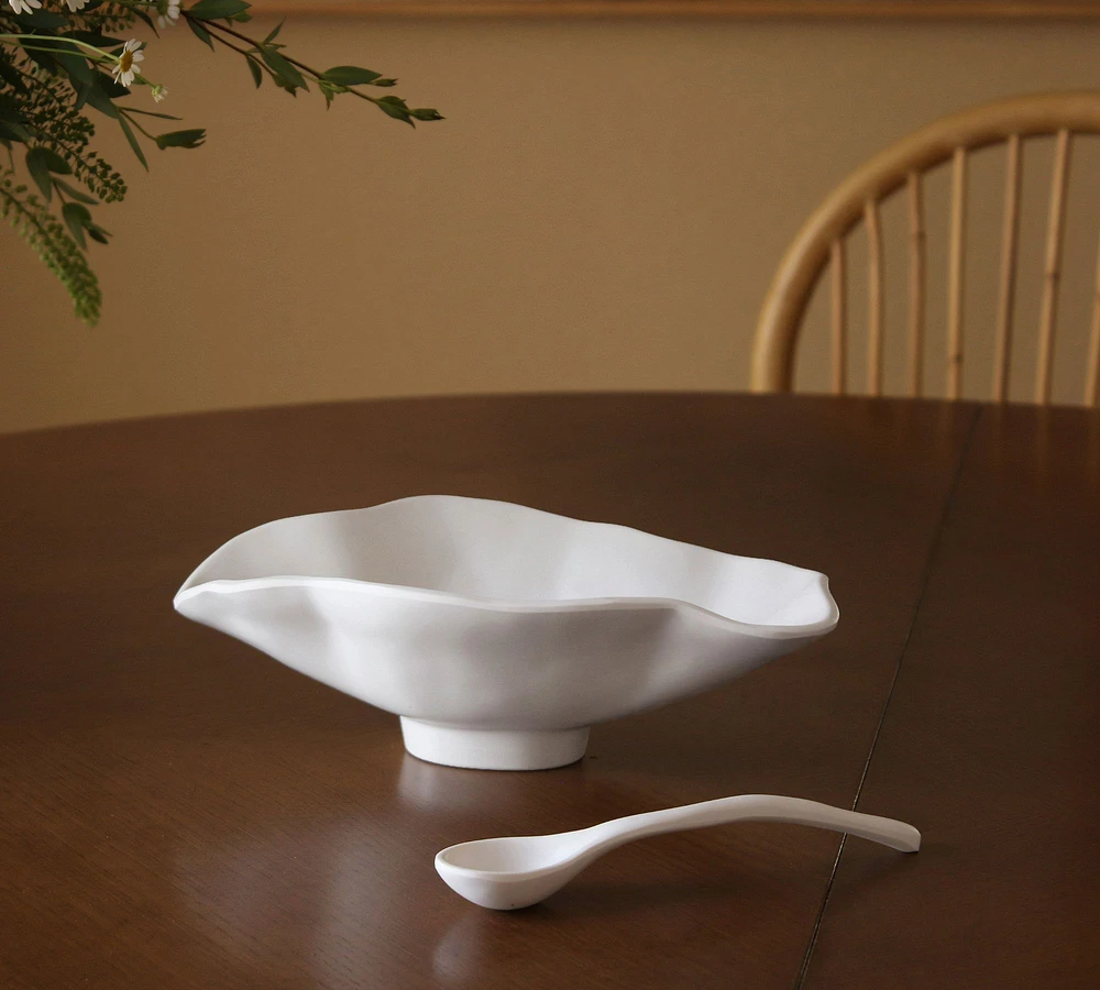 Nube Melamine Small Oval Serve Bowl with Spoon