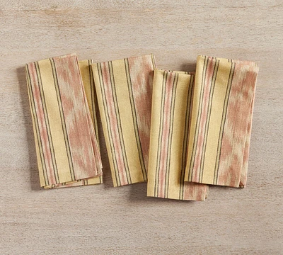 Parker Stripe Ikat Cotton Napkins - Set of 4