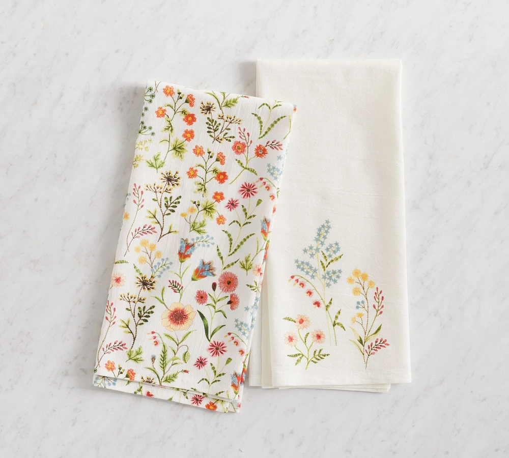 Spring Garden Cotton Tea Towels - Set of 2