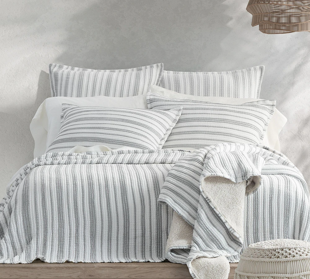 Manon Striped Cotton Coverlet