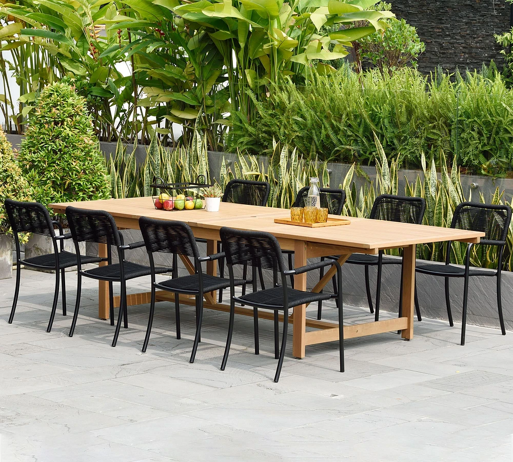 Pimenta Eucalyptus Rectangular Extending Outdoor Dining Table (79"-118")