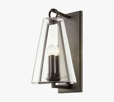 Catri Outdoor Iron & Glass Sconce (16''-23")