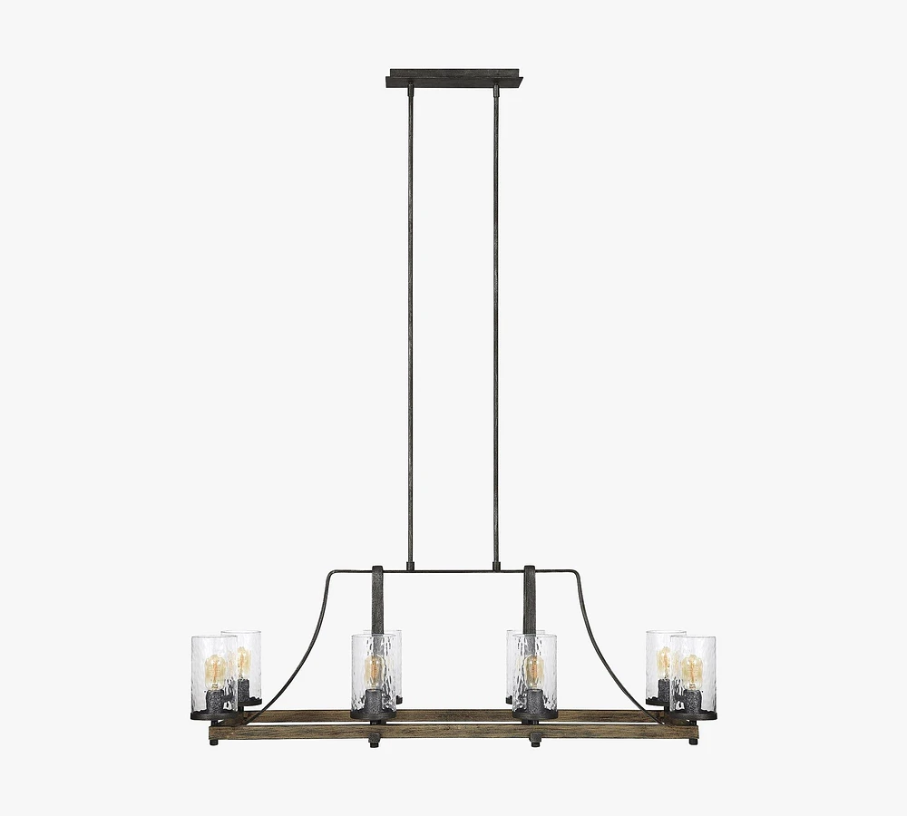 Steffens Wood & Iron Linear Chandelier (46")