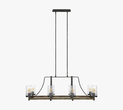 Steffens Wood & Iron Linear Chandelier (46")