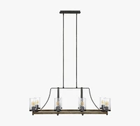 Steffens Wood & Iron Linear Chandelier (46")