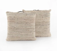 Noyer Handwoven Textured Floor Cushion - Set of 2