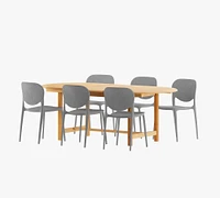 Nassau 7-Piece Teak Oval Dining Table Set