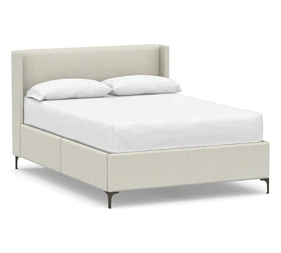 Jake Upholstered Storage Platform Bed with Metal Legs