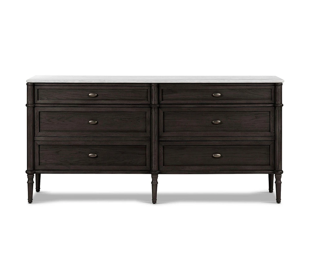 Hugo 6-Drawer Marble Dresser