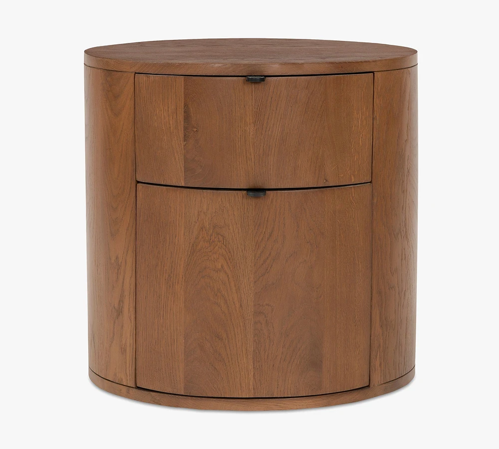 Klint 2-Drawer Round Nightstand (19")