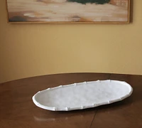 Bamboo Melamine Medium Oval Serve Platter