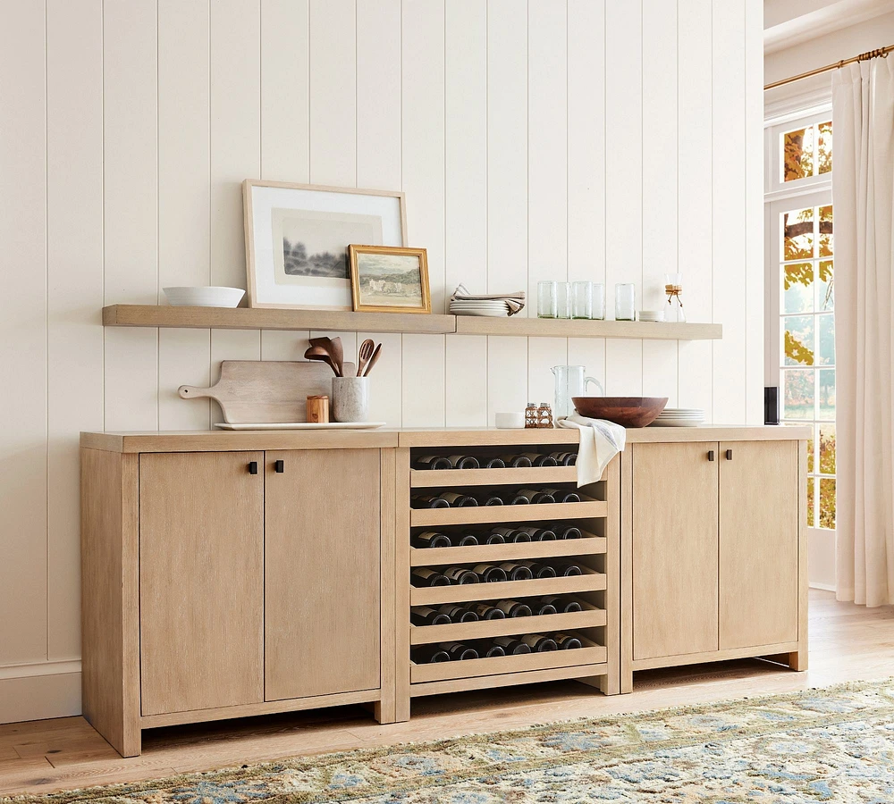 Modern Farmhouse Cabinet with Wine Storage (102")