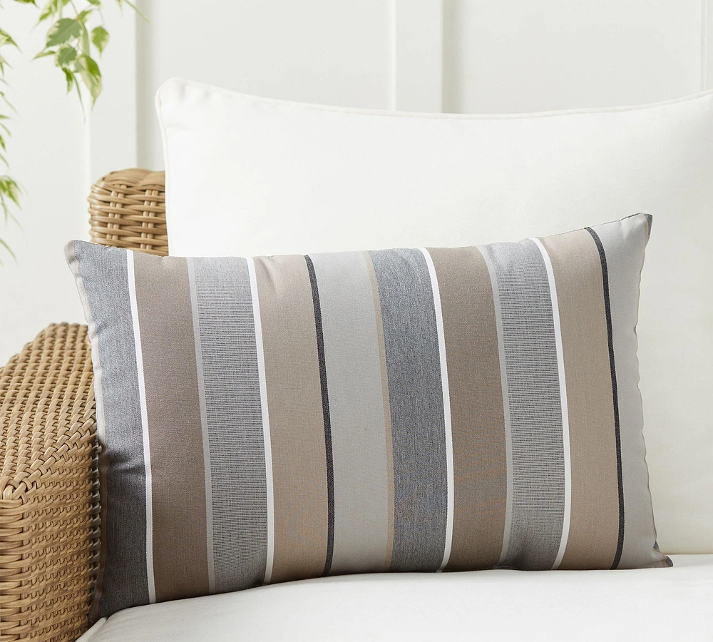 Sunbrella® Milano Striped Outdoor Lumbar Pillow