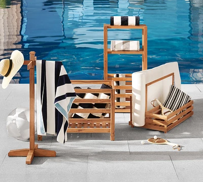 Teak Wood Outdoor Pool Storage Collection