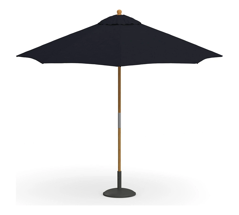 9' Round Outdoor Patio Umbrella – Teak Tilt Frame​